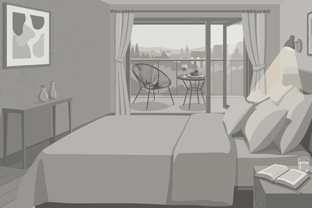 Queen Room with Two Queen Beds and Water View - Roll-In Shower